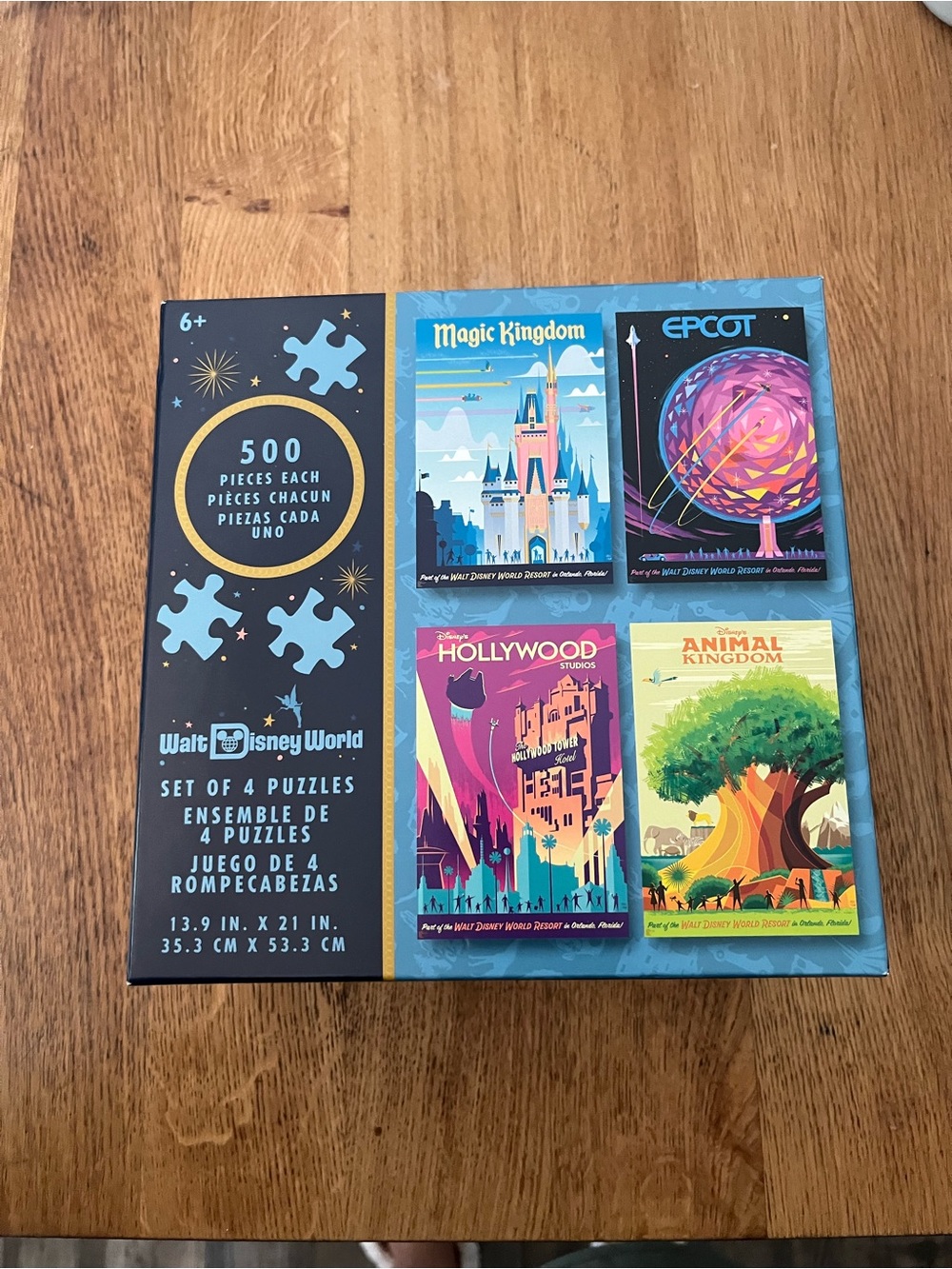 Disney Walt Disney World Park Posters Puzzle Set - Blue, Pink, Yellow, Green
